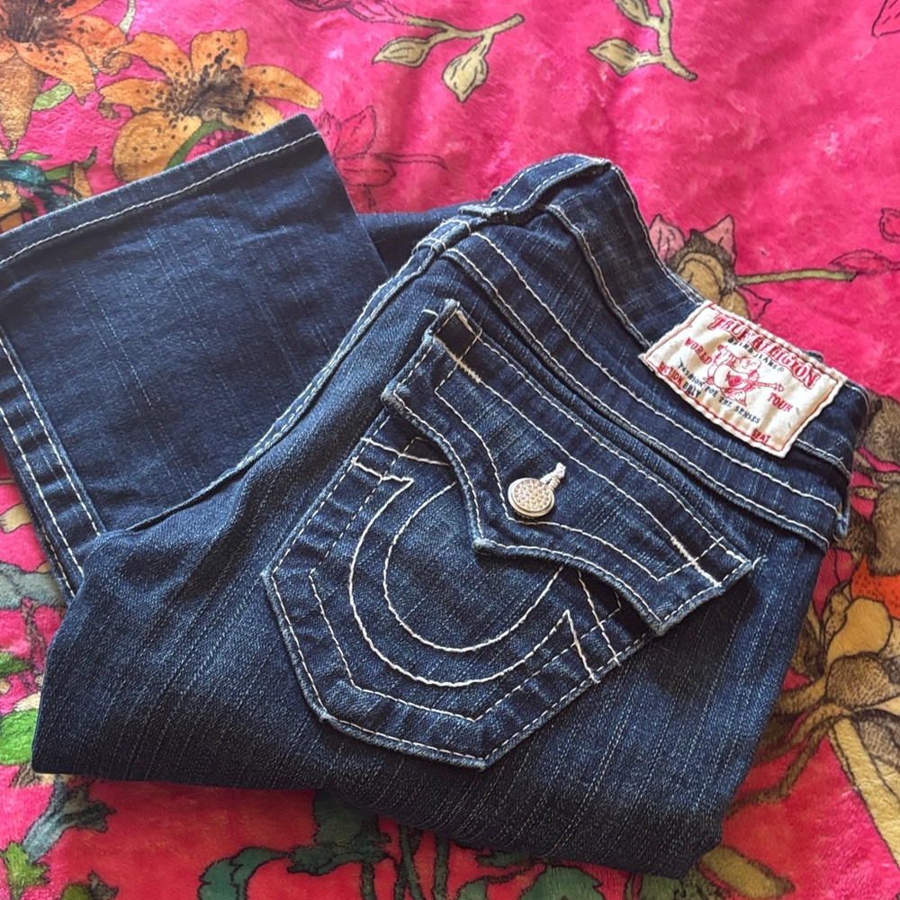 True Religion Billy Straight Leg Pave Crystal buttons